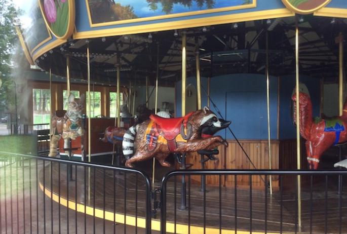 The Adirondack Carousel is open every day in the summer, with a playground for children and rides available for a small fee.