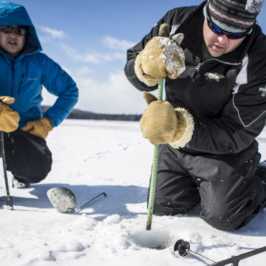 Two fishermen on Lake Colby