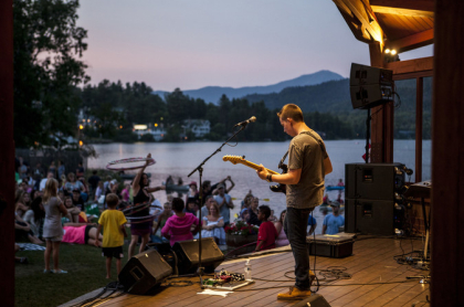 Musician Performs in the bandshell at Mid's Park