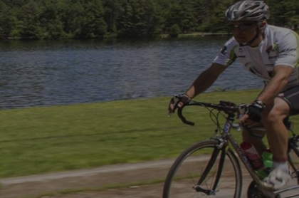 Biker at Moody Pond
