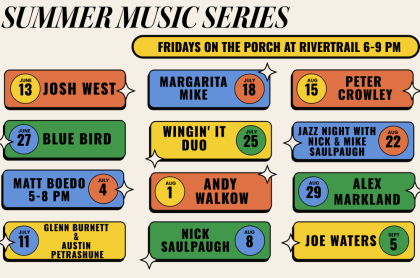 colorful poster with blocks for each band name