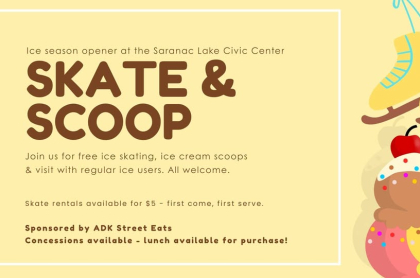 event flyer - cream background with brown text 