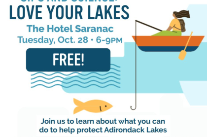 poster with graphic of person fishing from boat and fish can be seen below 