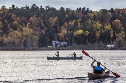 Ampersand Bay sees the beginning of a famouse canoe race.