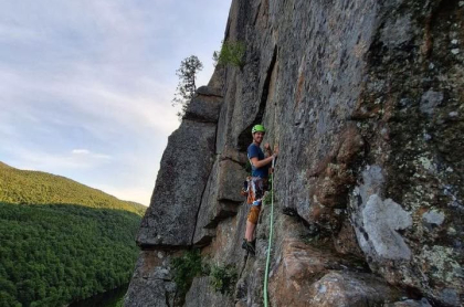 Climbing rock faces