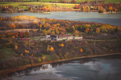 Fort Ticonderoga seen from a birds-eye view