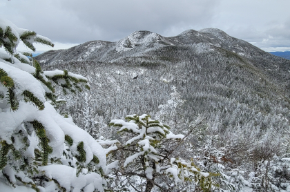 View of rocky mountains in the winter