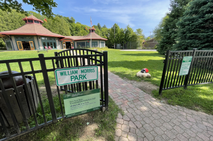 A park in Saranac Lake with an indoor carousel