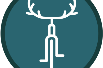 Picture of a bicycle with antlers instead of handlebars