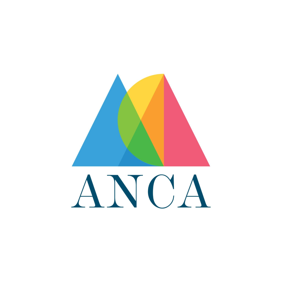 Illustration of triangles and sun in blue