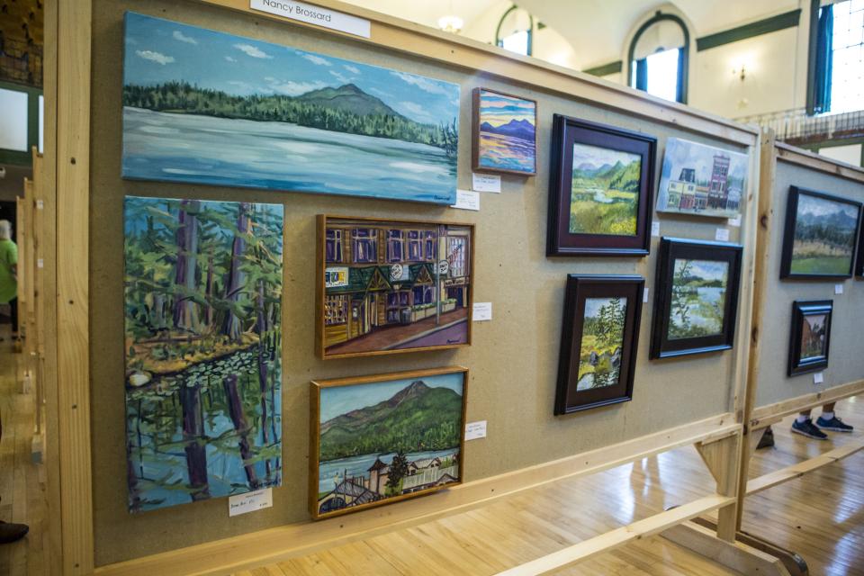 Artwork on display inside the Saranac Lake Town Hall.