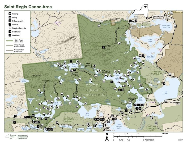 Map of the St. Regis Canoe Area
