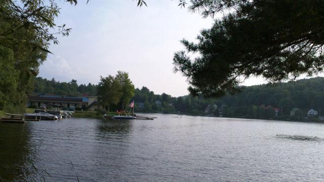 view of Lake Flower from downtown to the theatre