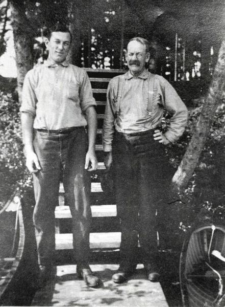 Seaver Rice is shown with his father Walter C. Rice. The photo is dated 1912, when Walter was age 60. (Courtesy of the Adirondack Free Library #85.642)