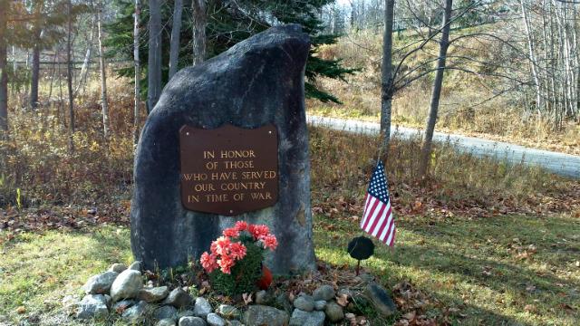 memorial at Pisgah: "In honor of those who have served our country in time of war"
