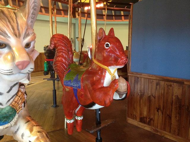 wildlife sculptors were inspired by the animals of the Adirondacks to create the Carousel