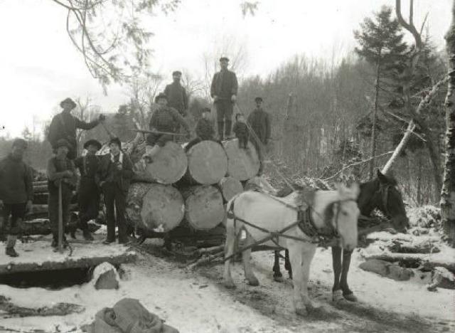 Late 19th century Adirondack loggers (Credit: New York State Archives)