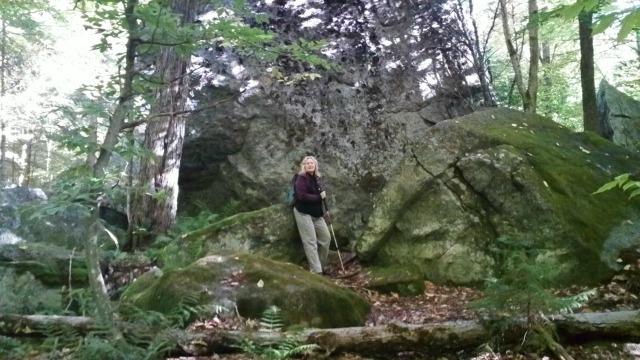 this glacial erratic on the trail to St Regis Mountain is an example of the fun that can be had, even without climbing the mountain