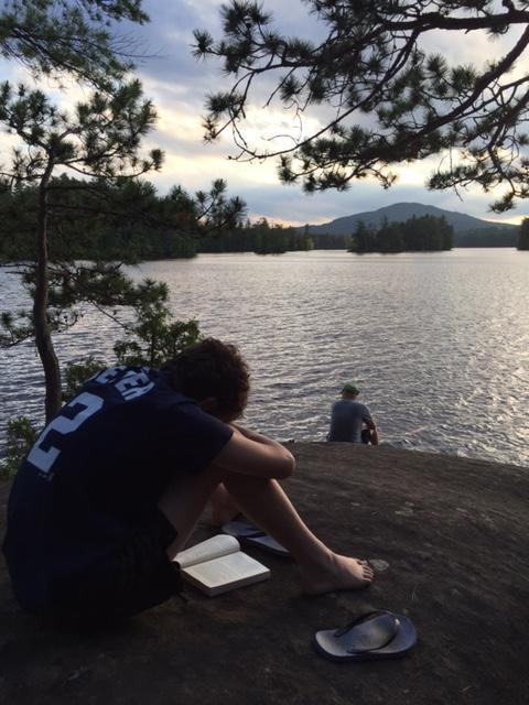 Reading about Adirondack adventure while having an Adirondack Adventure.
