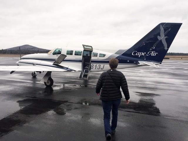 Walking to our Cape Air plane