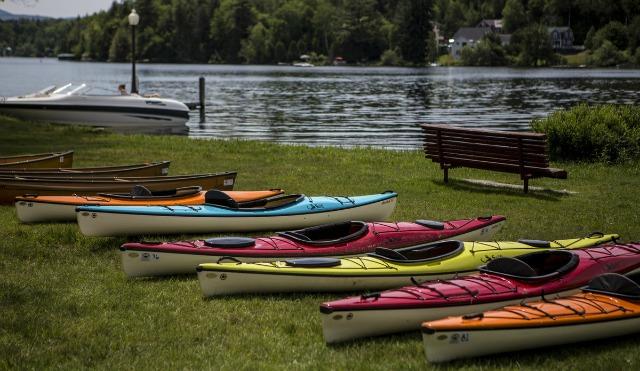 Paddle kayaks on Lake Flower. We saved you a seat!