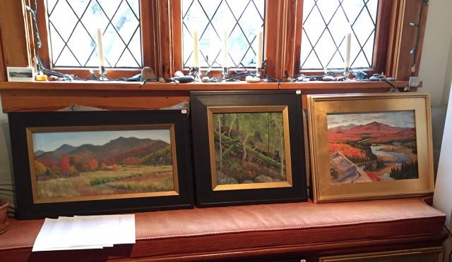 Some of Sandra's paintings on display at her house