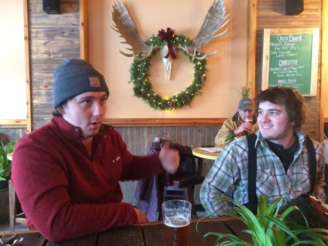 Spending some quality time with good friends after skiing.