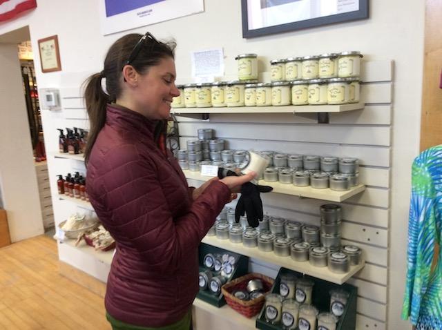 Our community store is a great place to find local crafts, like these scented candles.