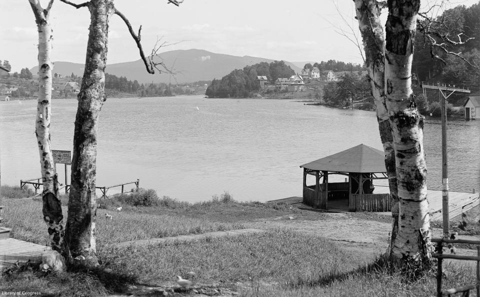 Lake Flower from River Street near the Colbath Cottage, 1902. Photo courtesy of Historic Saranac Lake.