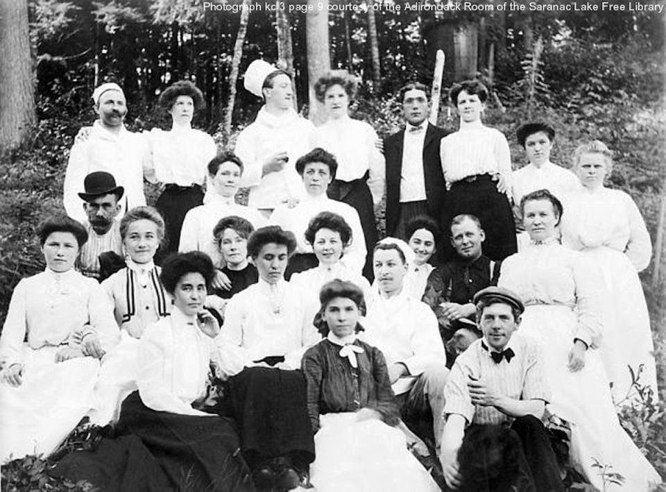 Knollwood Club Staff, early 20th-century. (photo courtesy Saranac Lake Free Library)