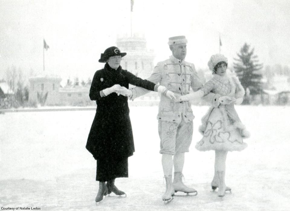 Figure skating on Pontiac Bay was a fun activity for all ages. Photo courtesy of Saranac Lake Historical Society.