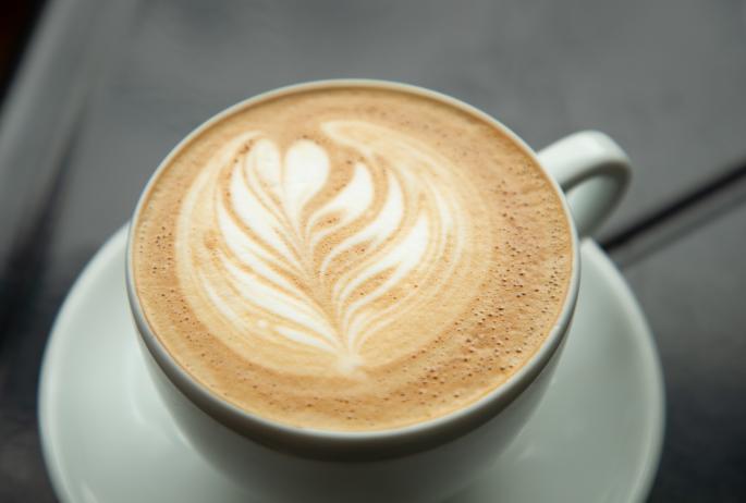 An artful cup of coffee at Origin Coffee.