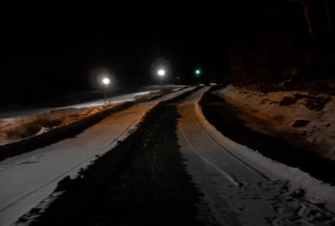 Two Tubing 'Slides' Lit Up on Friday Night