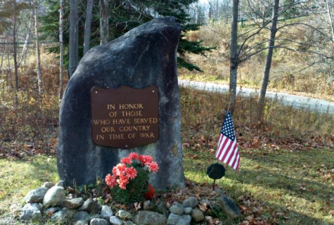 memorial at Pisgah: "In honor of those who have served our country in time of war"