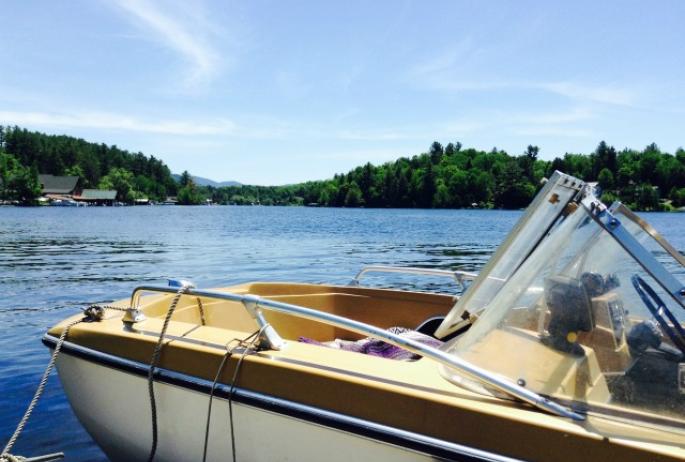 To get to your island camping spot in the Saranac Chain, you'll need a boat. Of course.