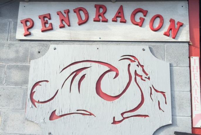 Pendragon Theatre's wonderful sign, that welcomes you as you enter the theatre.