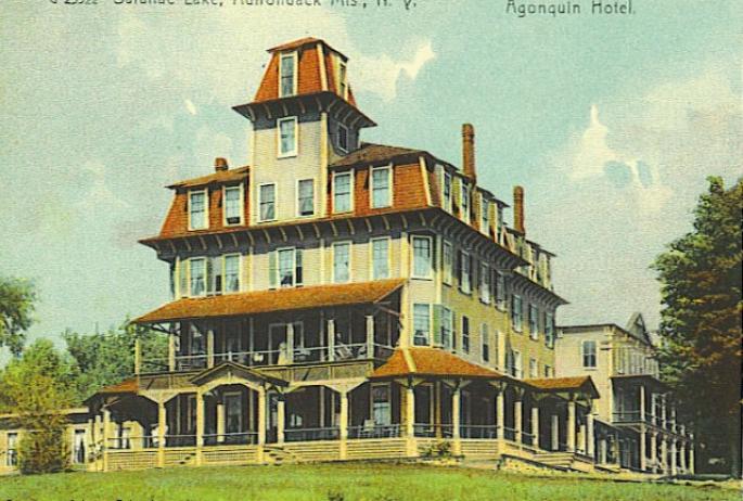 The Hotel Algonquin was a landmark from its opening in 1884 to now, as the home of the Trudeau Institute's scientific laboratories and offices.