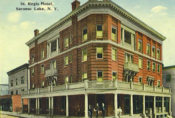 the St Regis was the first brick hotel in Saranac Lake, built in 1908 as the first of the "fireproof" trend