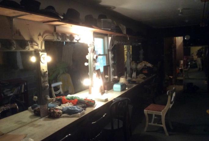 where the magic starts -- backstage in the dressing rooms