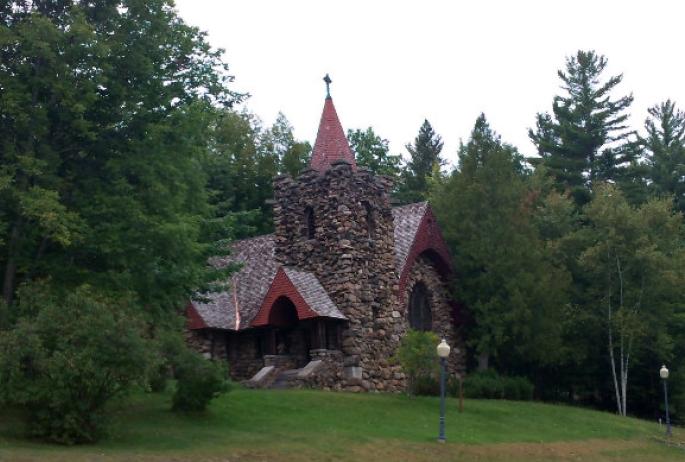 The famous chapel on the Sanitarium grounds is a scenic highlight of the Trudeau Tour.