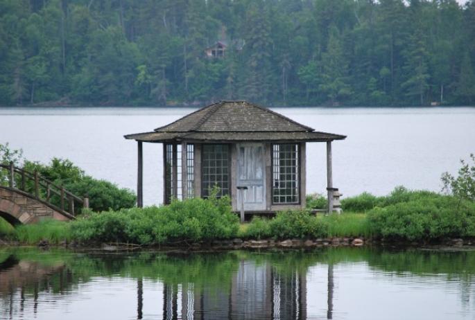 A highlight of the White Pine Camp Tour is the exquisite teahouse, one of the most photographed buildings in the area.