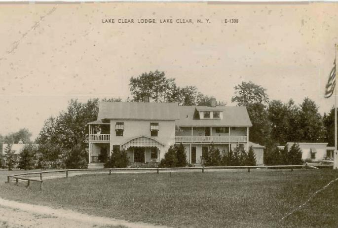 The Lake Clear Lodge from a 1955 postcard. Originally built in 1886.