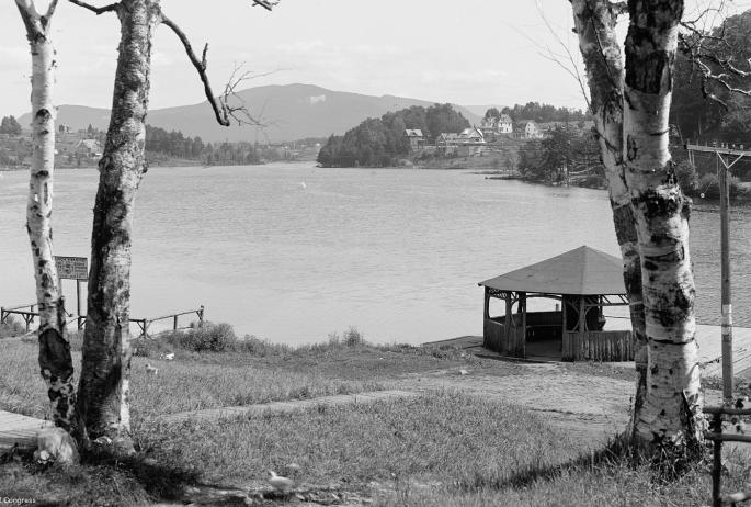 Lake Flower from River Street near the Colbath Cottage, 1902. Photo courtesy of Historic Saranac Lake.