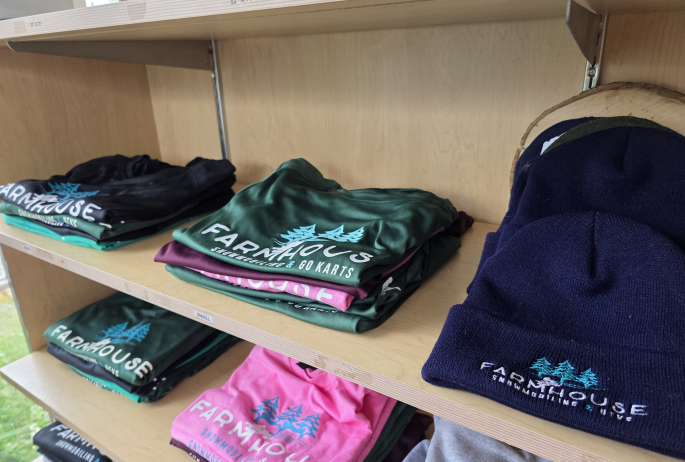 Shirts on a rack in the store