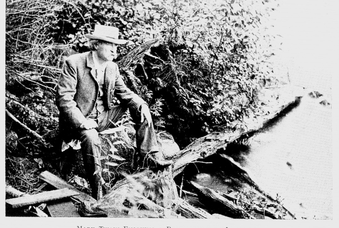 A historic photo of Mark Twain in Saranac Lake.
