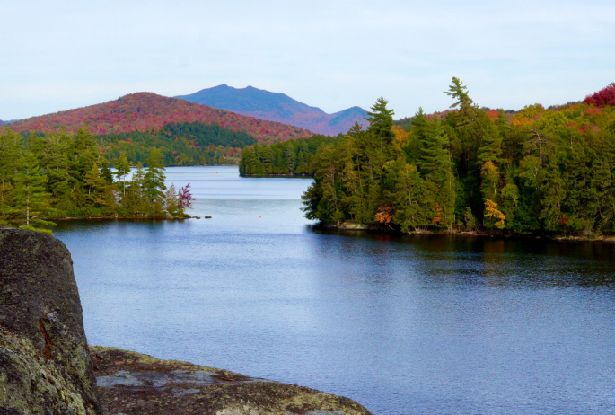 The Saranac Lake Chain in the fall.