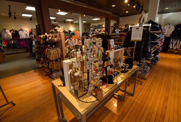 shopping racks of clothing