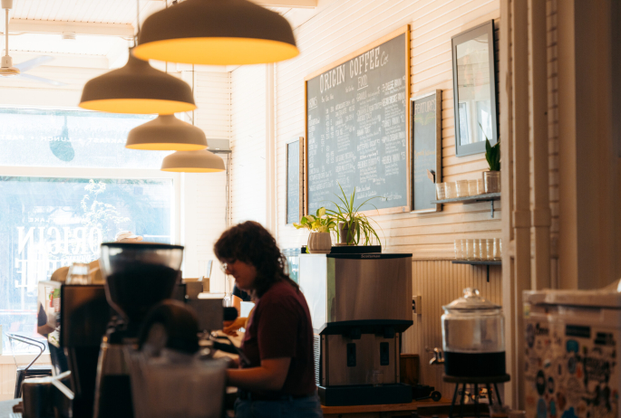 Origin Coffee in Saranac Lake.