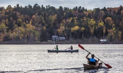 Ampersand Bay sees the beginning of a famouse canoe race.