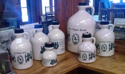 Maple syrup made in their own sugar shack.